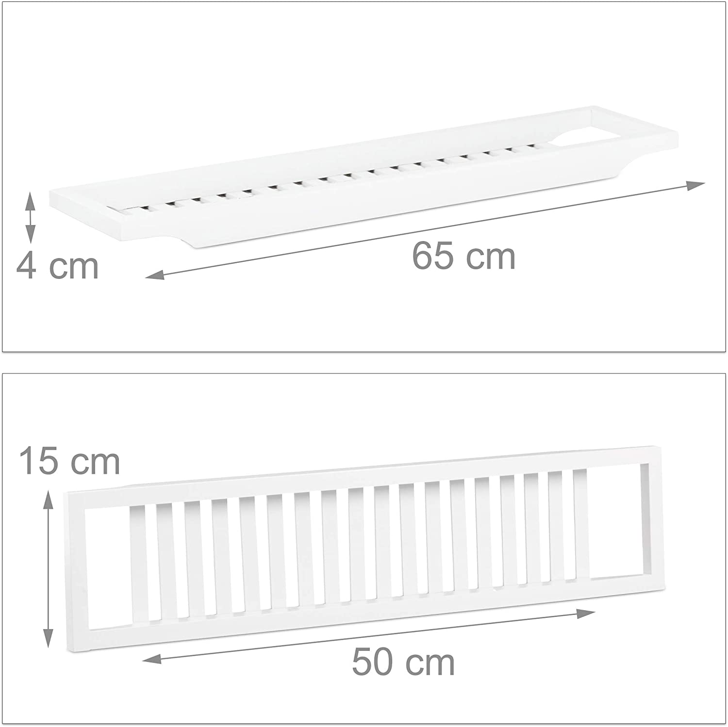 Relaxdays Ξύλινη Βάση από Μπαμπού για τη Μπανιέρα - White - 4052025209278