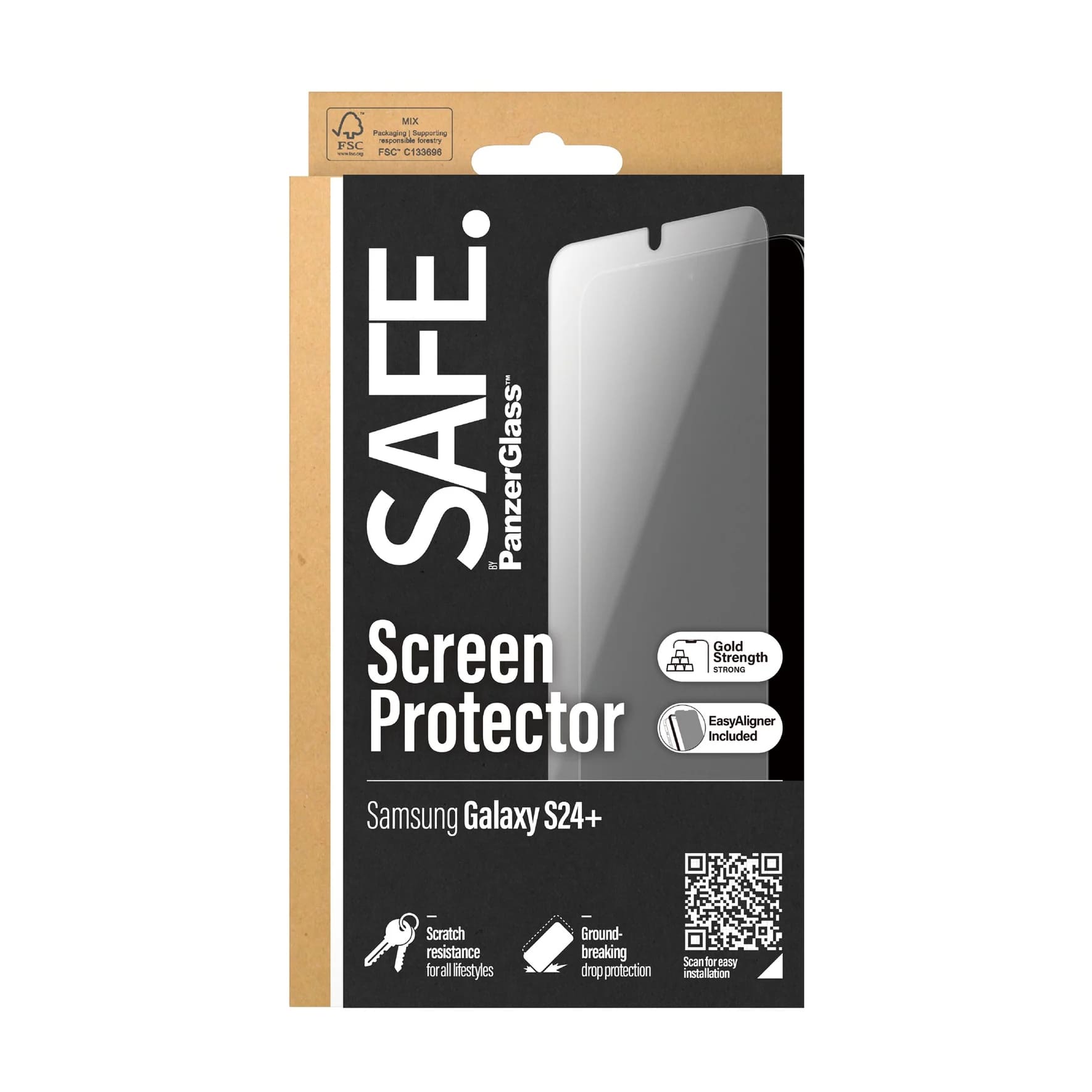 Safe by PanzerGlass Samsung Galaxy S24+ - Ultra-Wide Fit W. EasyAligner Case Friendly Full Screen Αντιχαρακτικό Γυαλί Οθόνης - Διάφανο - SAFE95667