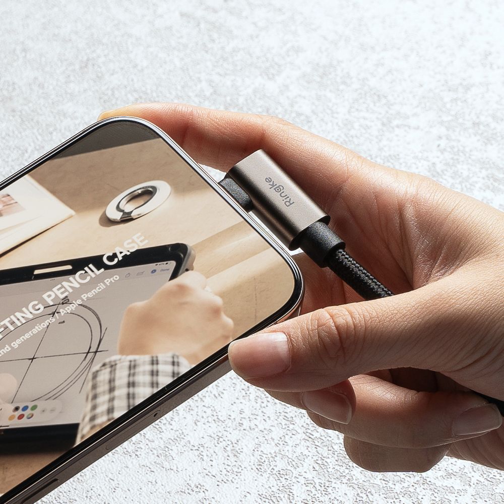 Ringke 3.2 Gen 2x2 PD 240W 5A 90 Degree - Καλώδιο Δεδομένων και Φόρτισης Type-C to Type-C - 1m - Black