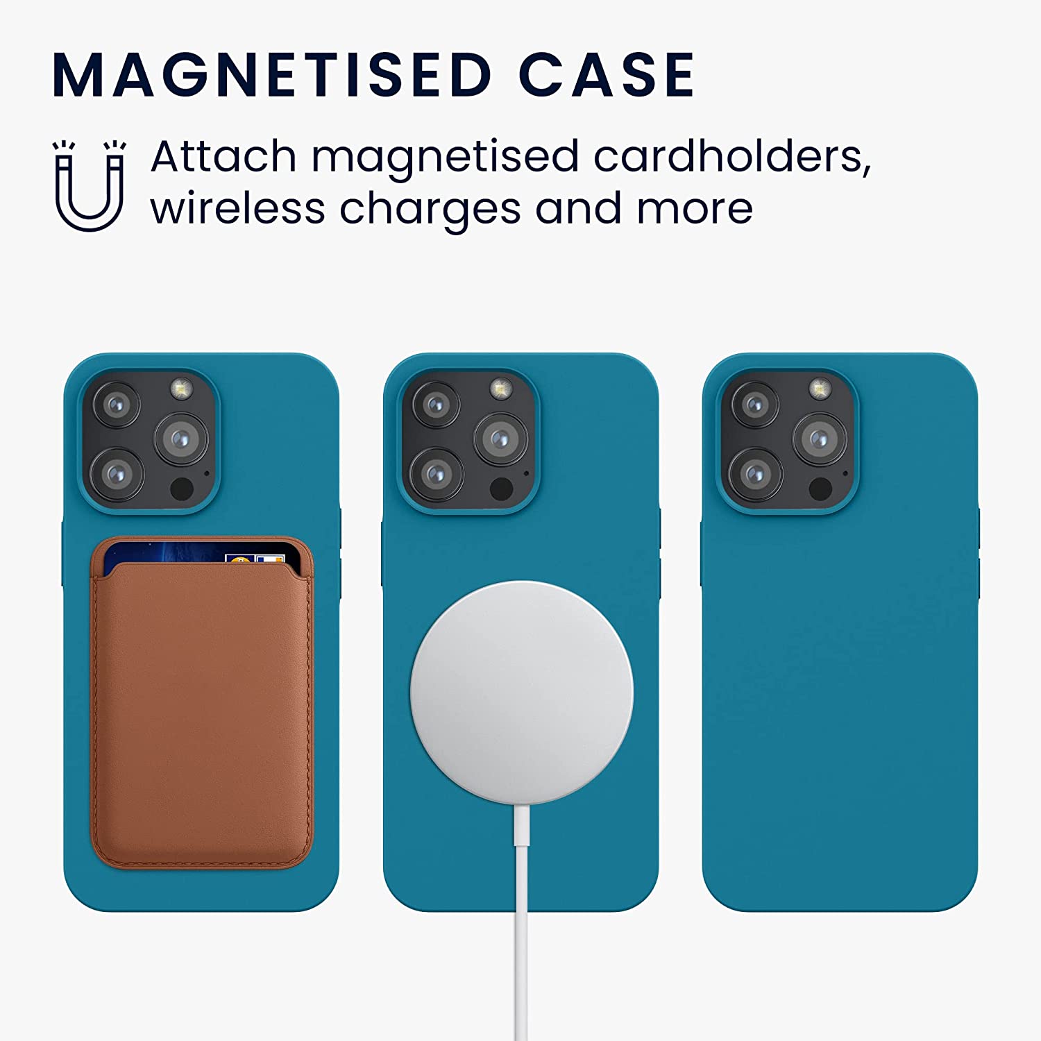 KW iPhone 13 Pro Θήκη Σιλικόνης Rubber TPU με MagSafe - Petrol Matte - 56560.57