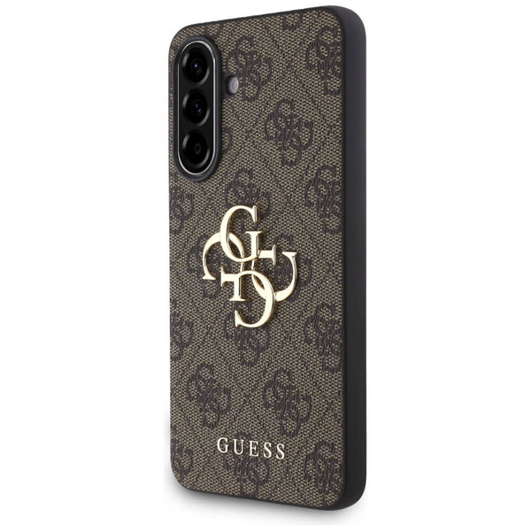 Guess Samsung Galaxy A36 5G - Big 4G Logo Classic Logo - Σκληρή Θήκη με Επένδυση από Οικολογικό Δέρμα - Brown - GUHCSA364GMGBR