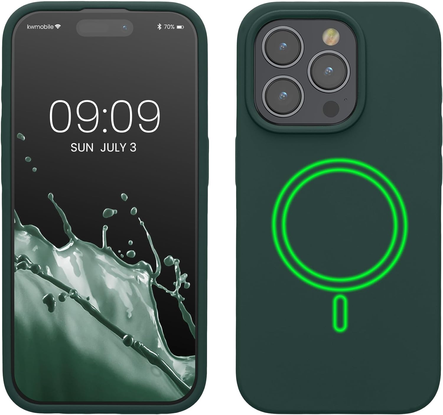 KW iPhone 15 Pro Θήκη Σιλικόνης Rubber TPU με MagSafe - Moss Green