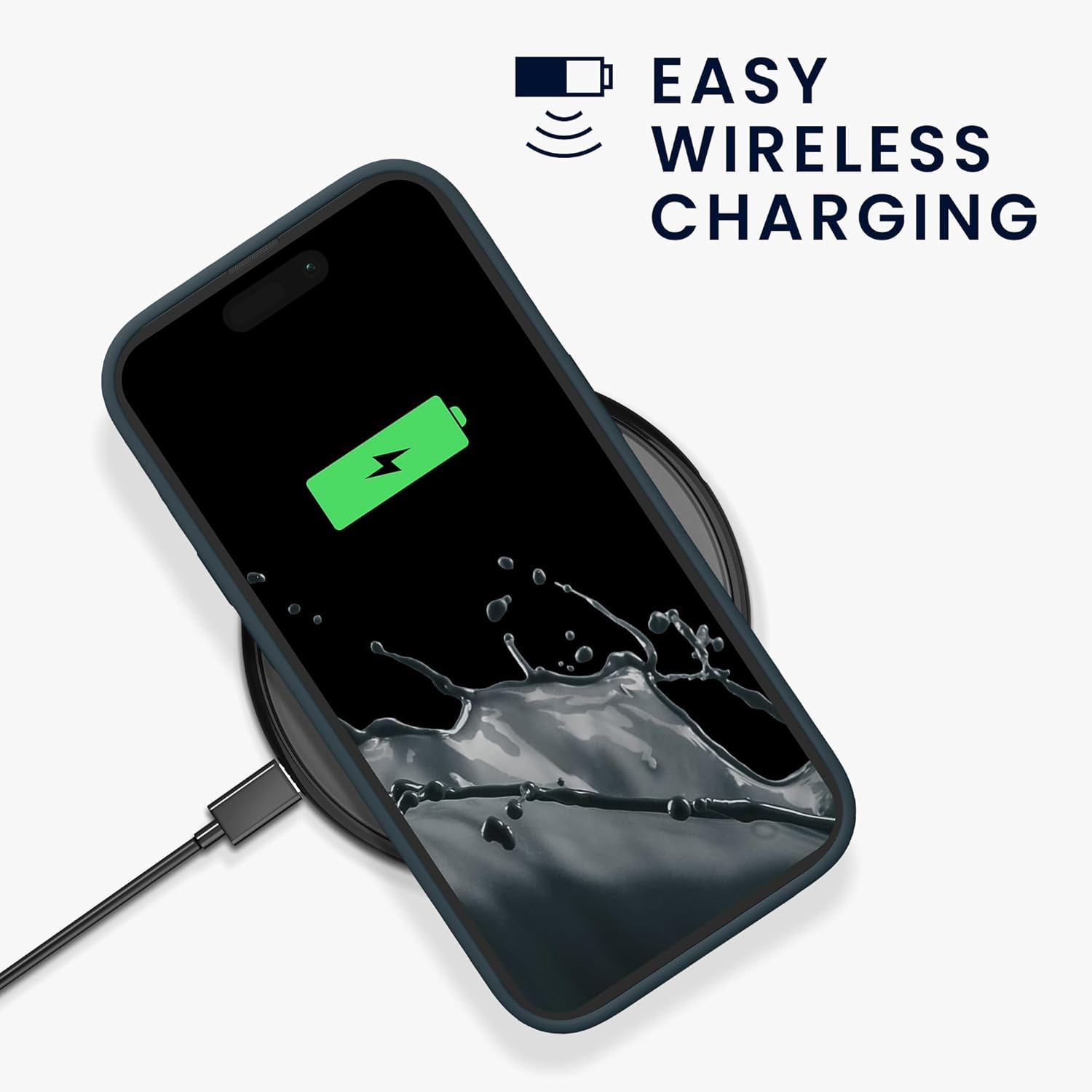 KW iPhone 15 Pro Max Θήκη Σιλικόνης Rubberized TPU - Dark Slate