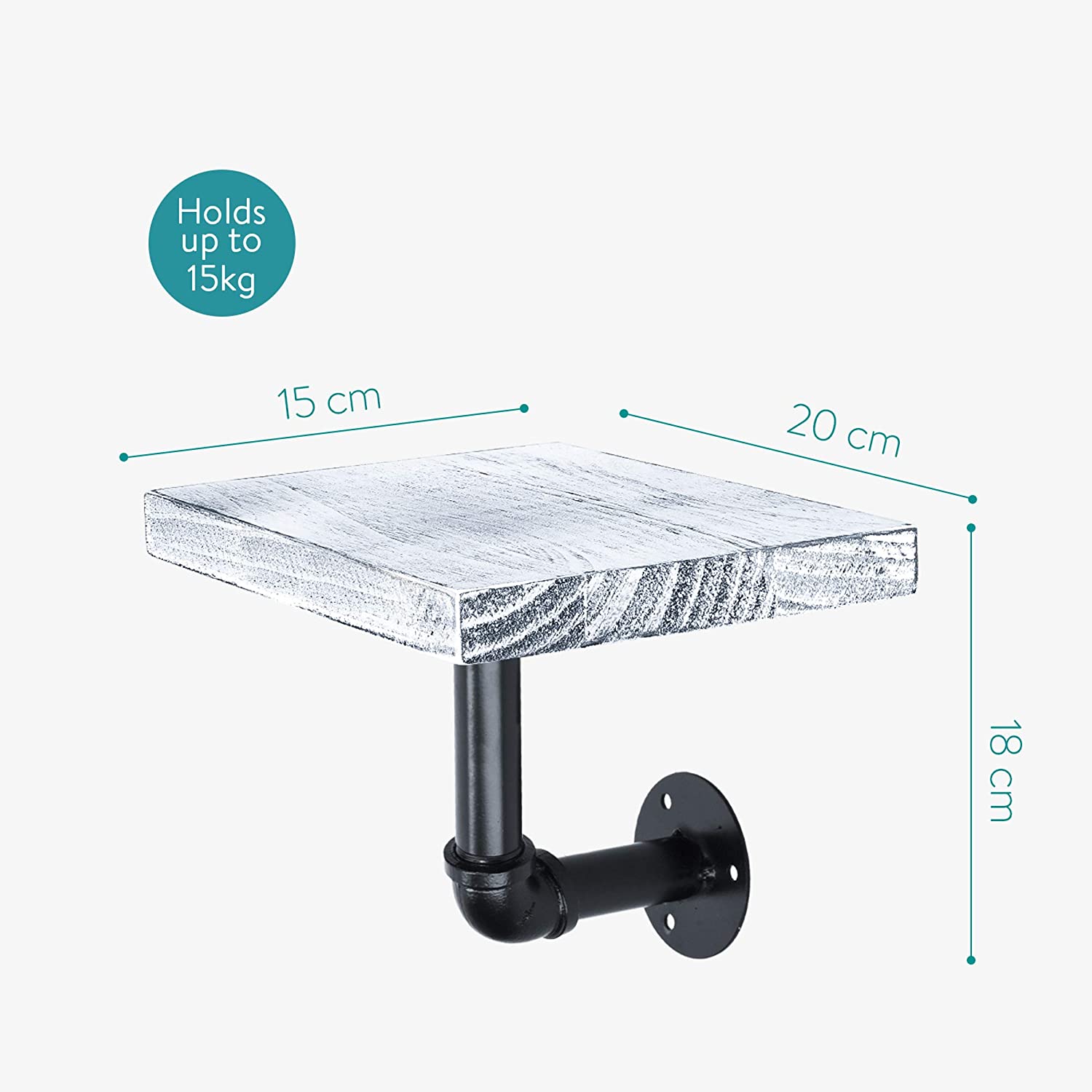 Navaris Σετ 3 Ράφια με Βάση - White - 50683.1.02