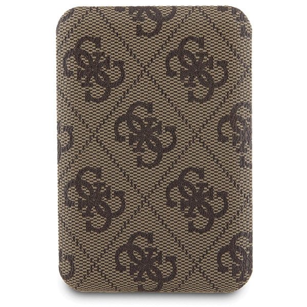 Guess iPhone 15 - 4G Metal Logo Σετ MagSafe Σκληρή Θήκη με Επένδυση Συνθετικού Δέρματος και Powerbank 5000mAh - Brown - GUBPM5P15S4GEMGW