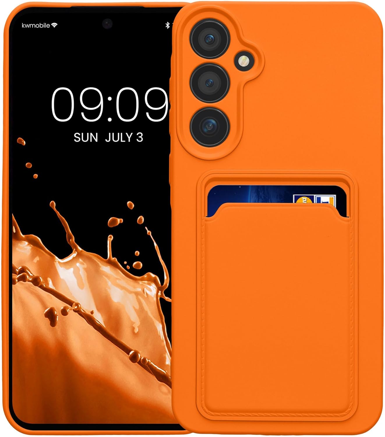 KW Samsung Galaxy A55 5G Θήκη Σιλικόνης TPU με Υποδοχή για Κάρτα - Orange