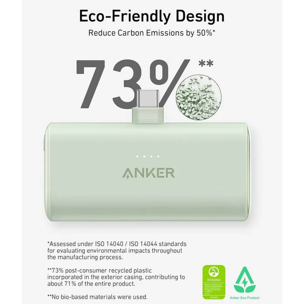 Anker Nano Type-C - Power Bank 5000mAh 22.5W με 1 Θύρα Type-C - Black