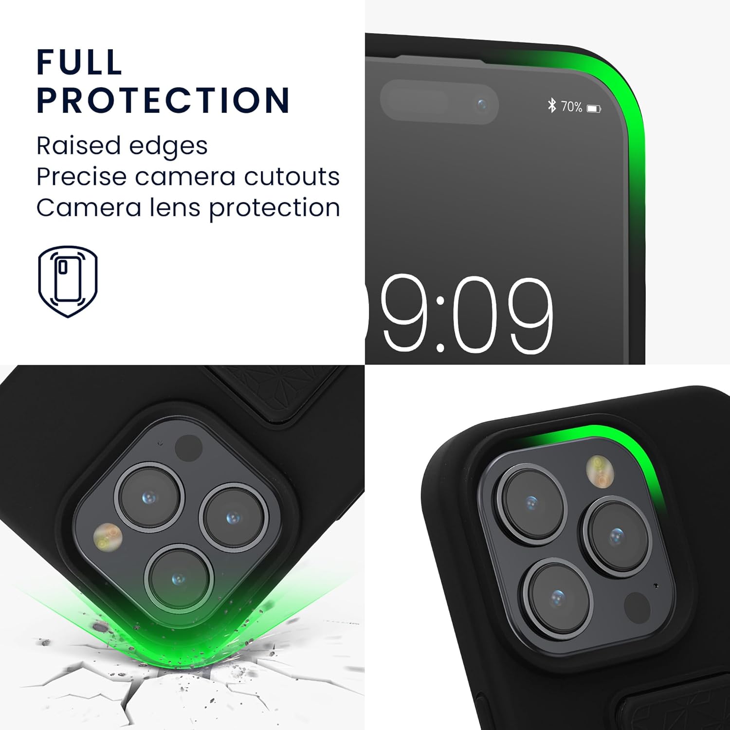 KW iPhone 15 Pro Θήκη Σιλικόνης TPU με Finger Holder - Black