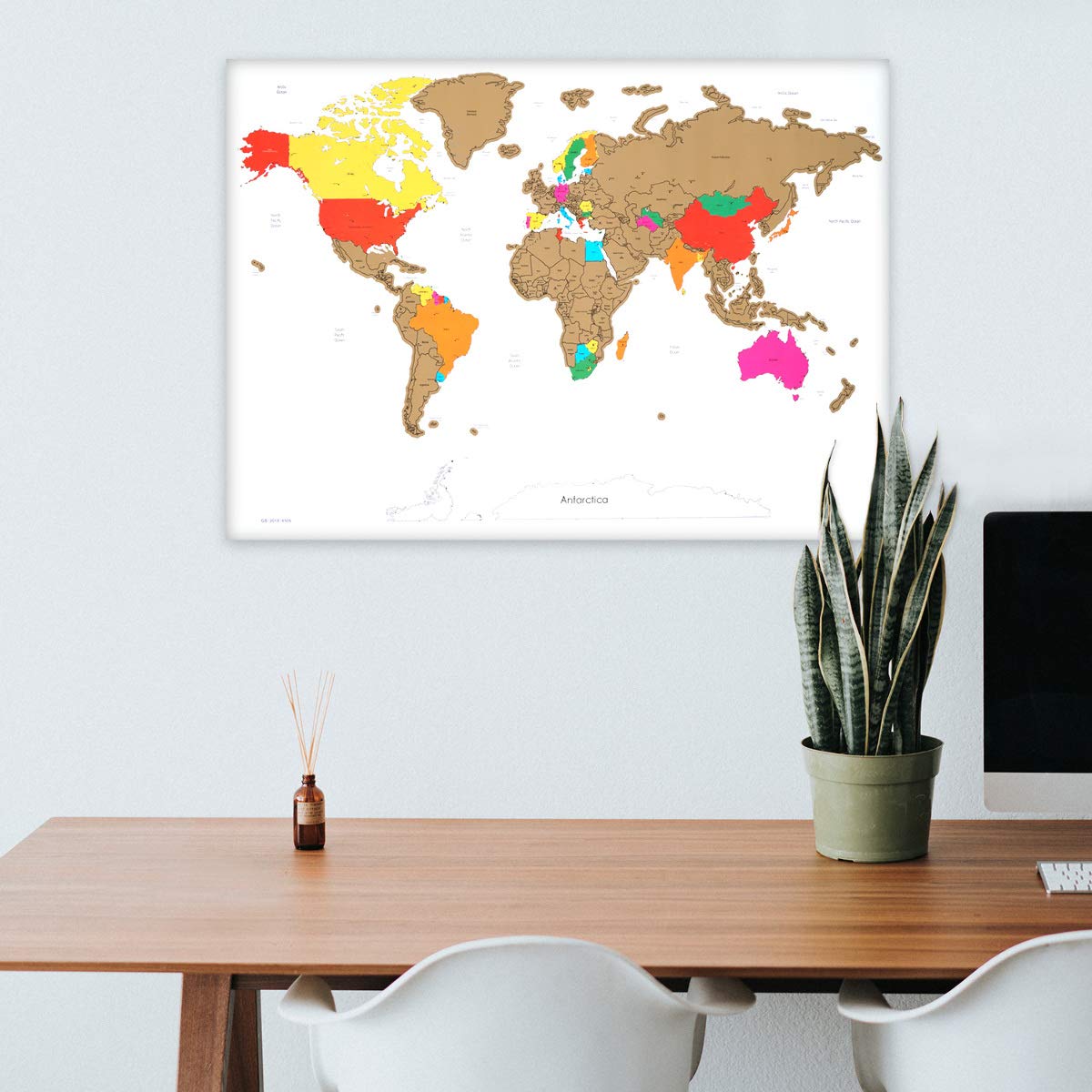 Navaris Scratch Off Μεγάλη Αφίσα με τον Παγκόσμιο Χάρτη - Περιλαμβάνει την Ξύστρα - 82 x 59 cm - White - 47795.02