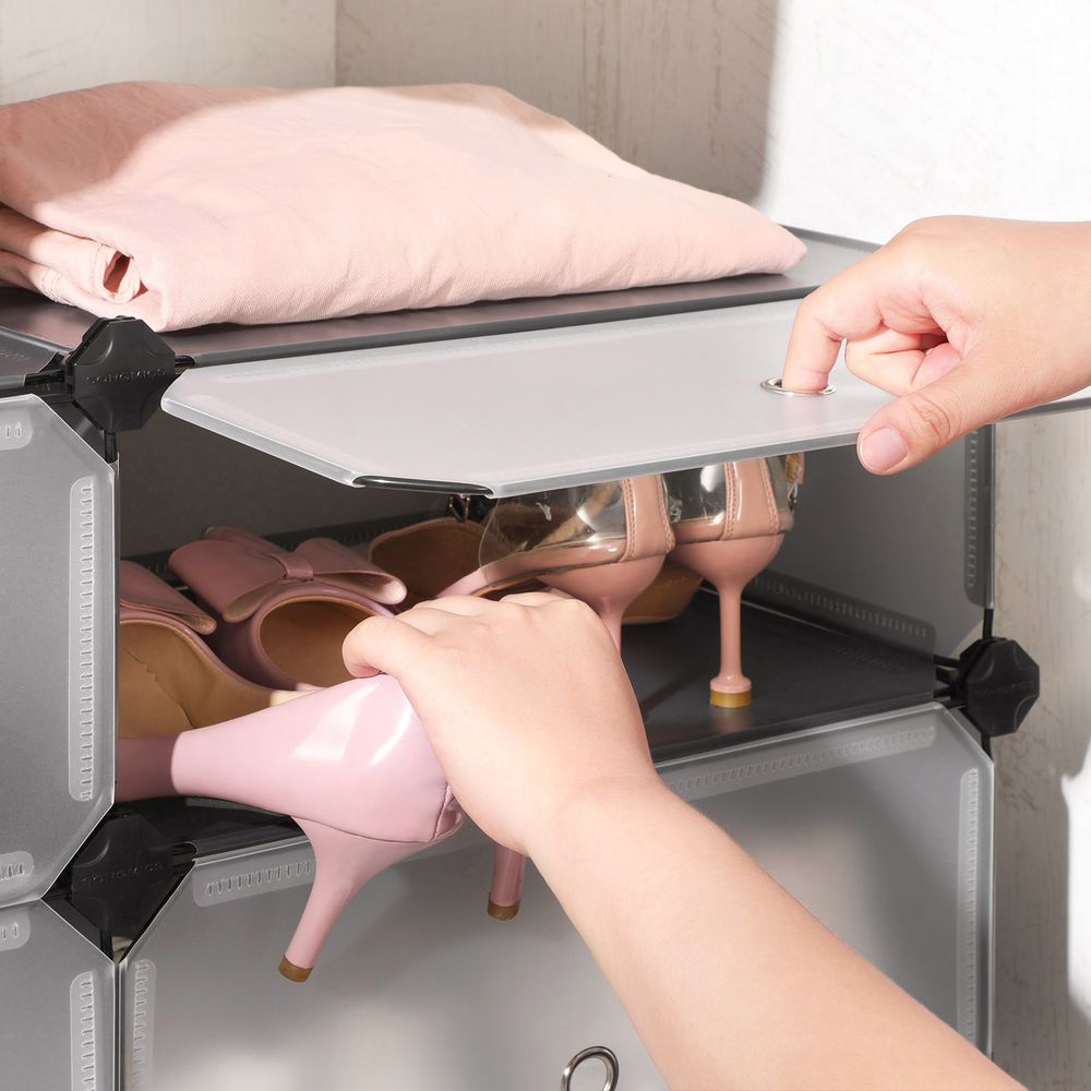 Songmics Πλαστική Παπουτσοθήκη με 10 Ράφια - Grey - LPC010G01