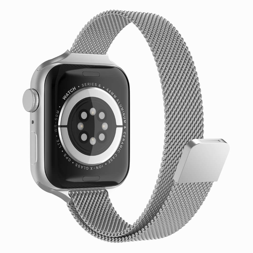 Techsuit Λουράκι Apple Watch 2/3/4/5/6/7/8/9/10/11 - SE (1/2/3) - 38/40/41/42mm Watchband W034 από Ανοξείδωτο Ατσάλι - Silver