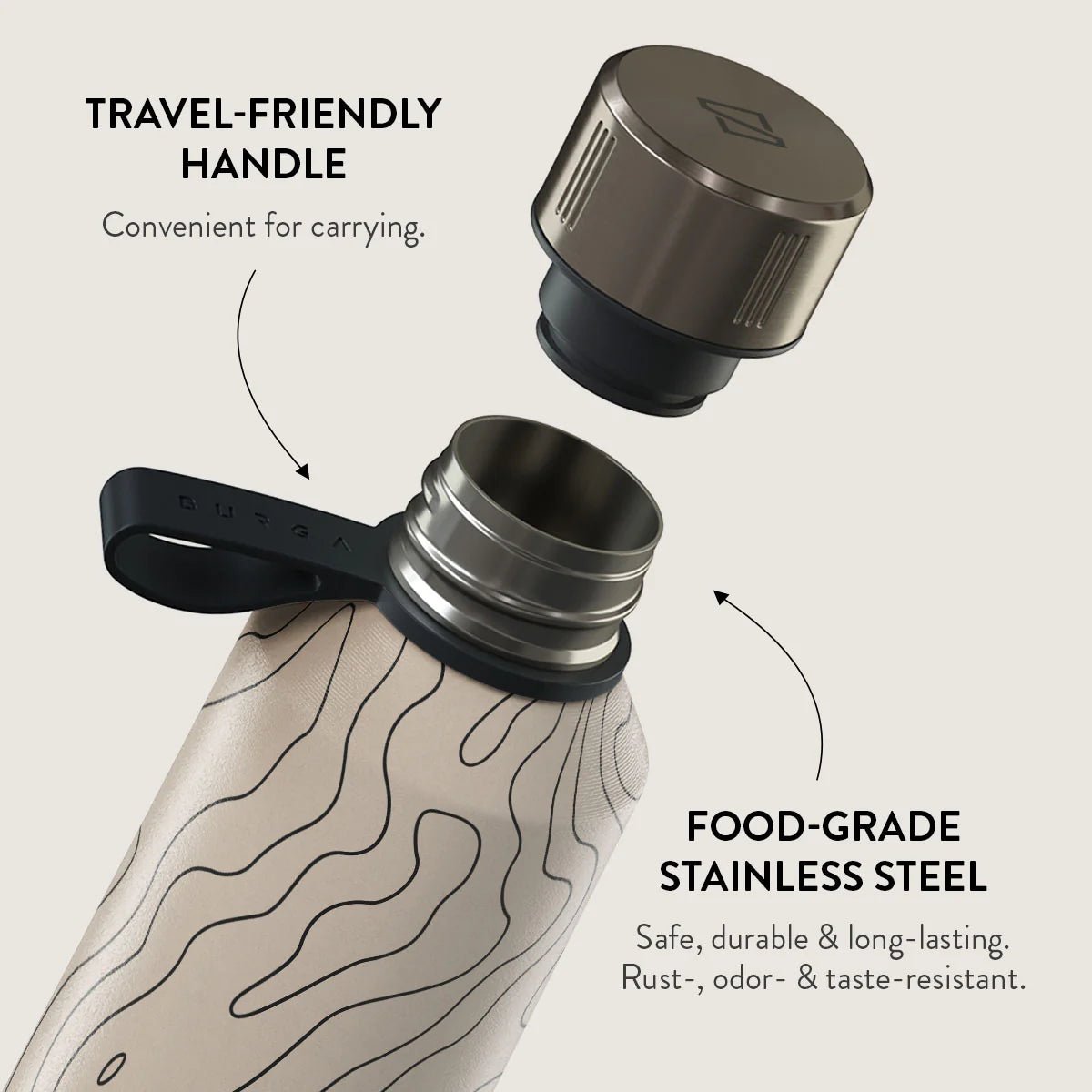 Burga Μπουκάλι Θερμός από Ανοξείδωτο Ατσάλι - 500ml - Wild Terrain