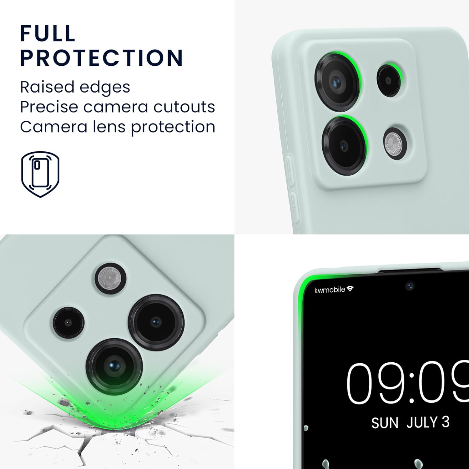 KW Xiaomi Redmi Note 13 Pro 5G / Poco X6 5G Θήκη Σιλικόνης TPU - Cool Mint