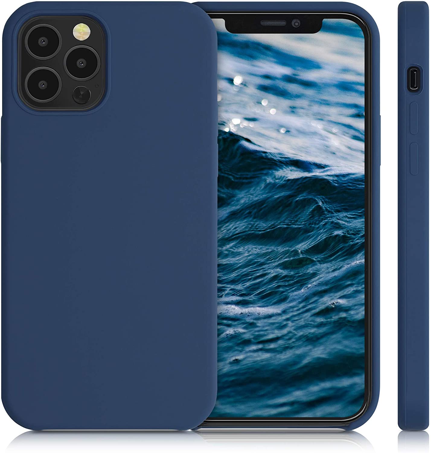 KW iPhone 12 / iPhone 12 Pro Θήκη Σιλικόνης Rubber TPU - Navy Blue - 52641.116
