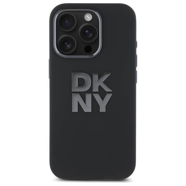 DKNY iPhone 16 Pro Max - Liquid Silicone Metal Logo - Σκληρή Θήκη με Πλαίσιο Σιλικόνης - Black