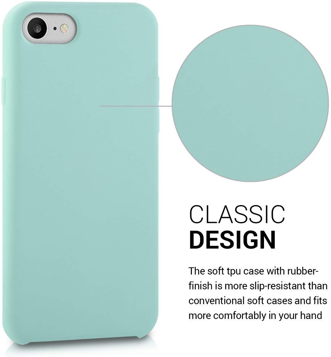 KW iPhone SE 2022 / SE 2020 / 7 / 8 Θήκη Σιλικόνης Rubber TPU - Mint - 40225.71