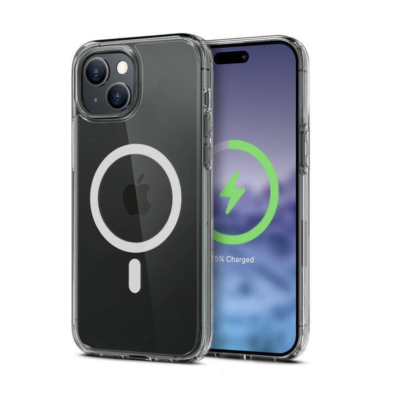 Crong iPhone 15 Clear Mag Cover - Σκληρή Θήκη με Πλαίσιο Σιλικόνης και MagSafe - Clear
