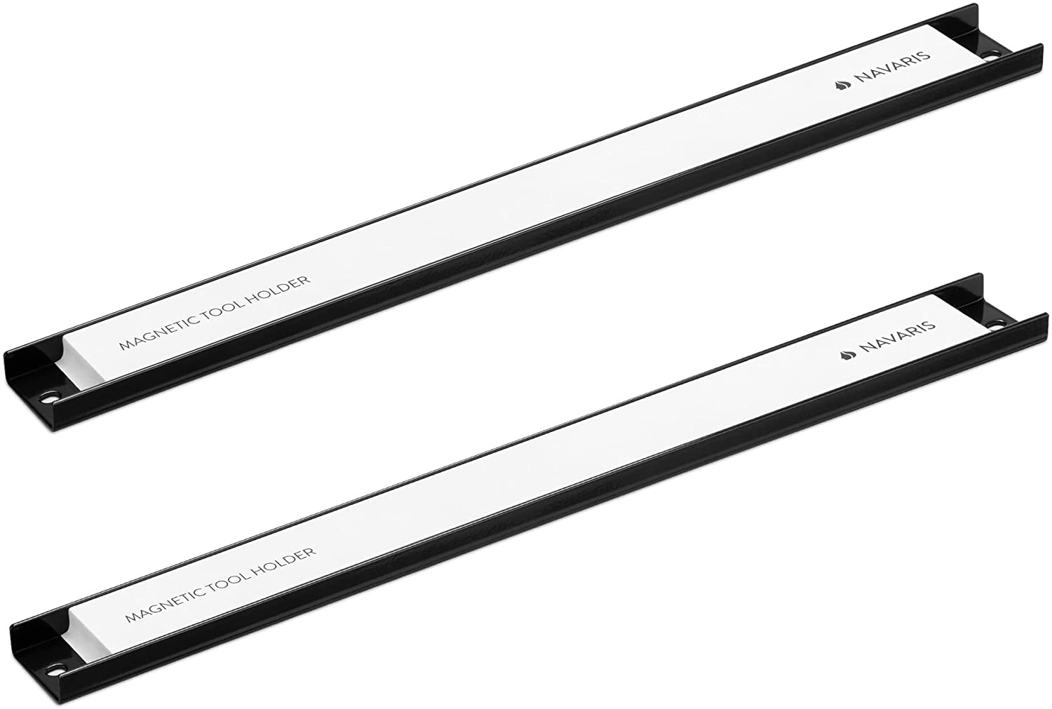 Navaris Σετ με 2 Επιτοίχιες Μαγνητικές Βάσεις Στήριξης Εργαλείων - 4 x 46 cm - Black - 54269.02