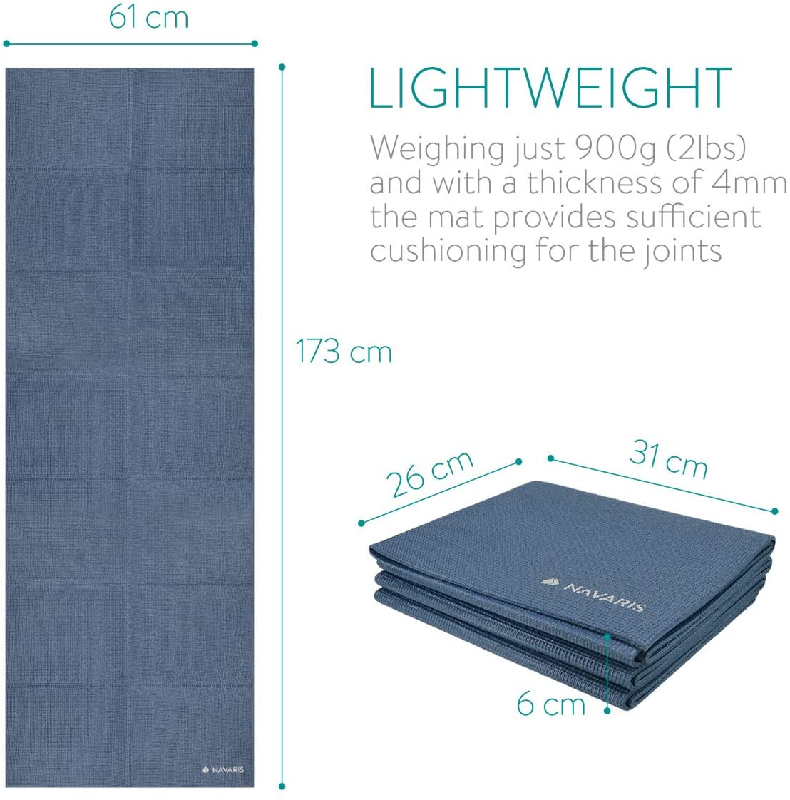 Navaris Workout Mat Στρώμα Γυμναστικής για Γυμναστική / Yoga / Pilates - 4mm Πάχος - Dark Grey - 45983.19