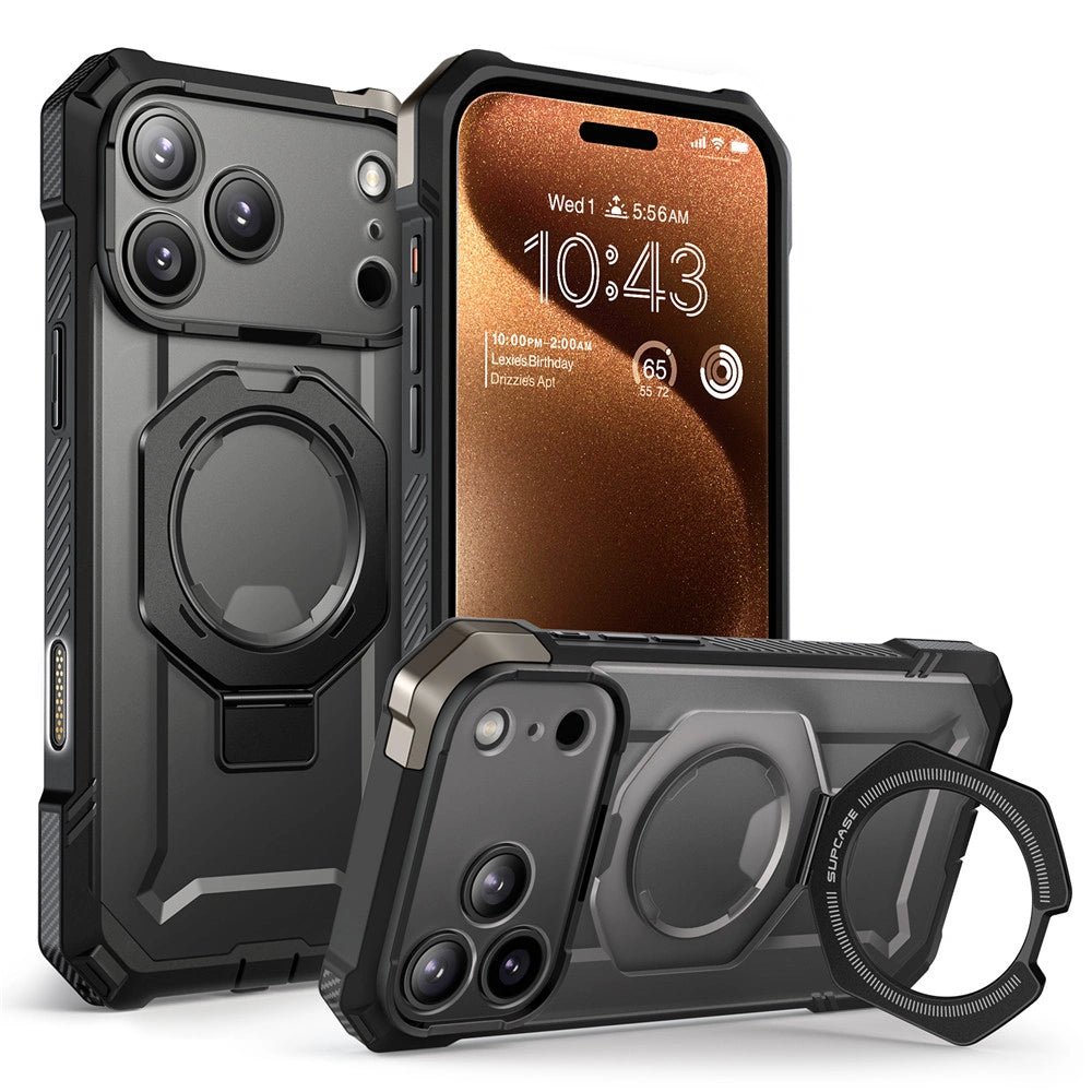 Supcase iPhone 17 Pro - UB Grip Mag - Σκληρή Θήκη με MagSafe και Stand - Black
