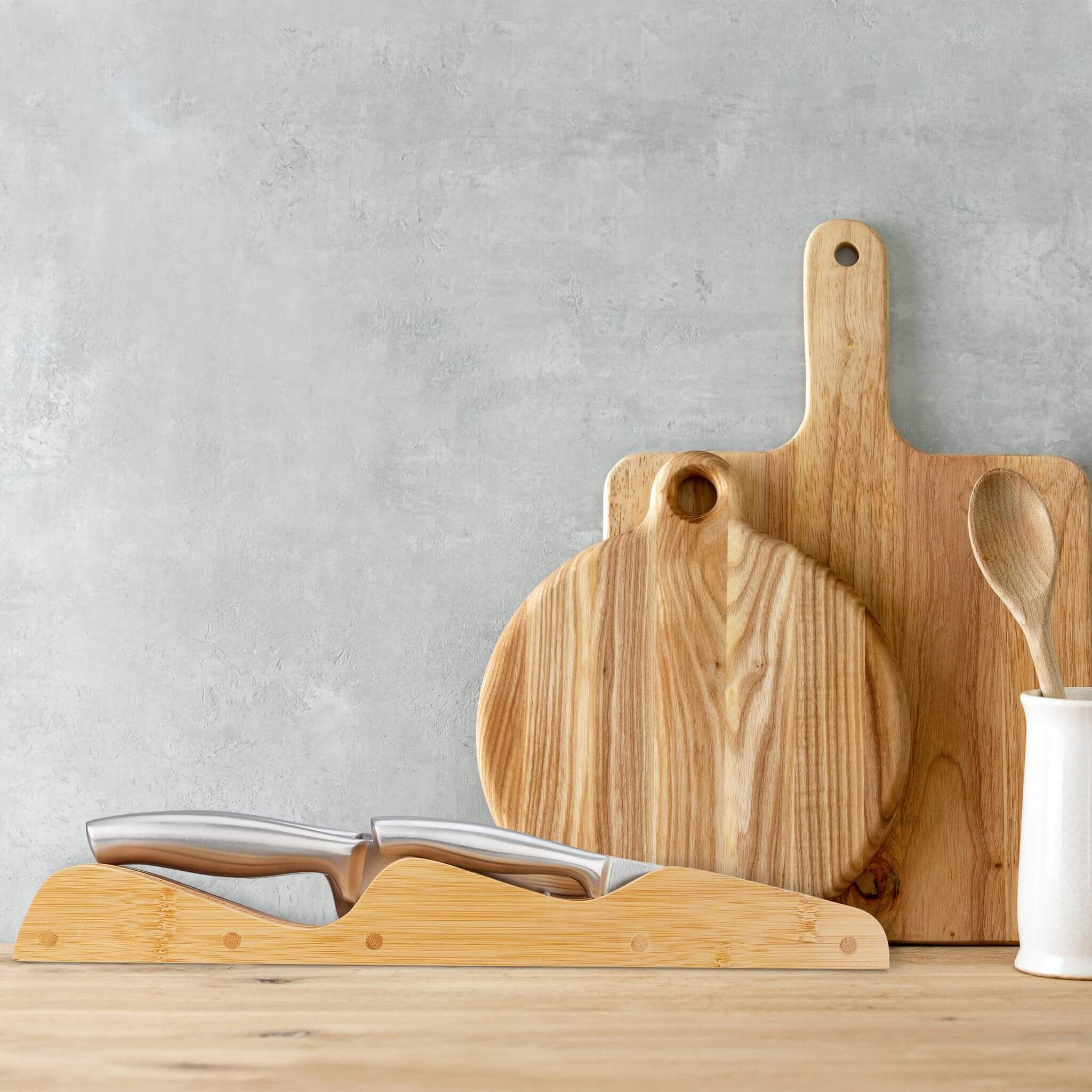 Relaxdays Θήκη Μαχαιριών για Συρτάρι από Μπαμπού - XL - Natural - 4052025907785