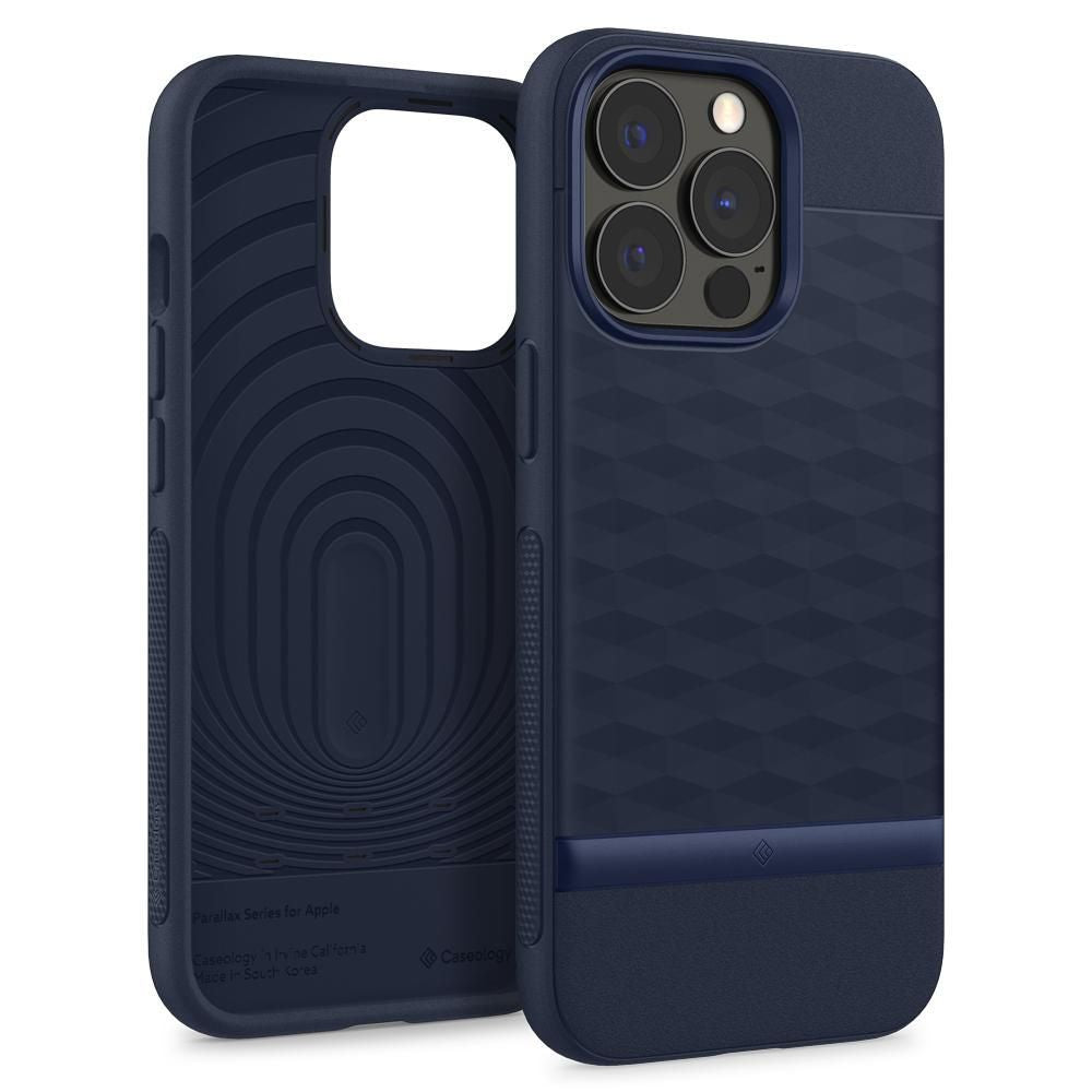 Caseology iPhone 13 Pro Parallax Θήκη Σιλικόνης με Σκληρό Πλαίσιο - Midnight Blue
