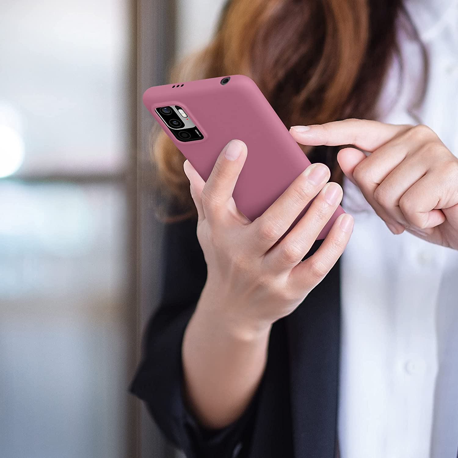 KW Xiaomi Redmi Note 10 5G Θήκη Σιλικόνης TPU - Dark Rose - 54947.167