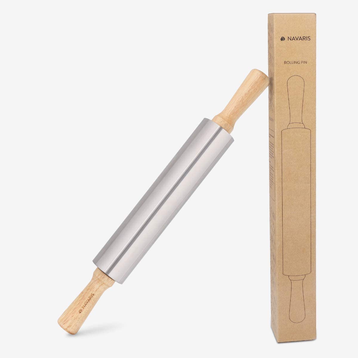 Navaris Πλάστης από Ανοξείδωτο ατσάλι με Ξύλινες Λαβές - Grey - 52018.01
