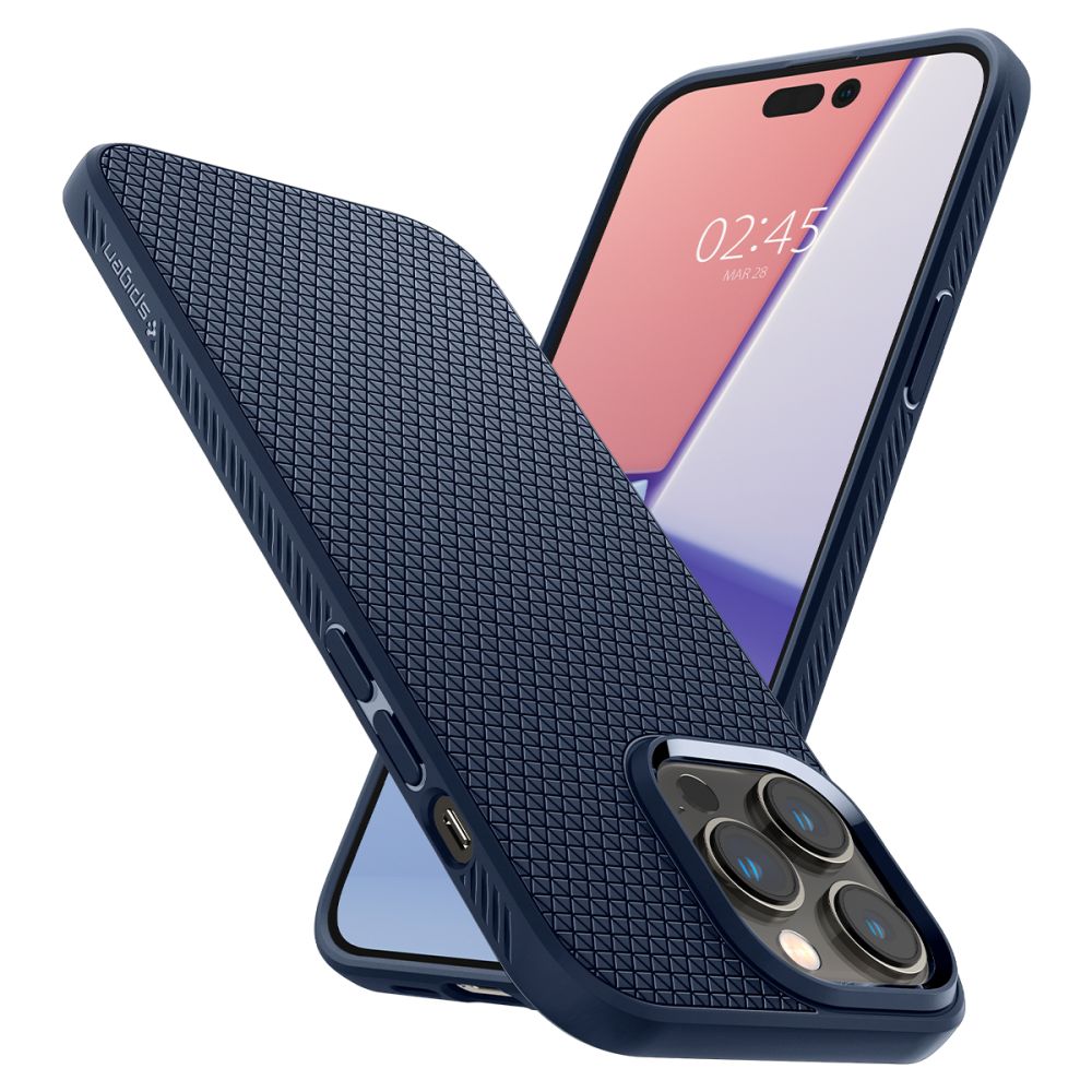 Spigen iPhone 14 Pro Max Liquid Air Θήκη Σιλικόνης - Navy Blue