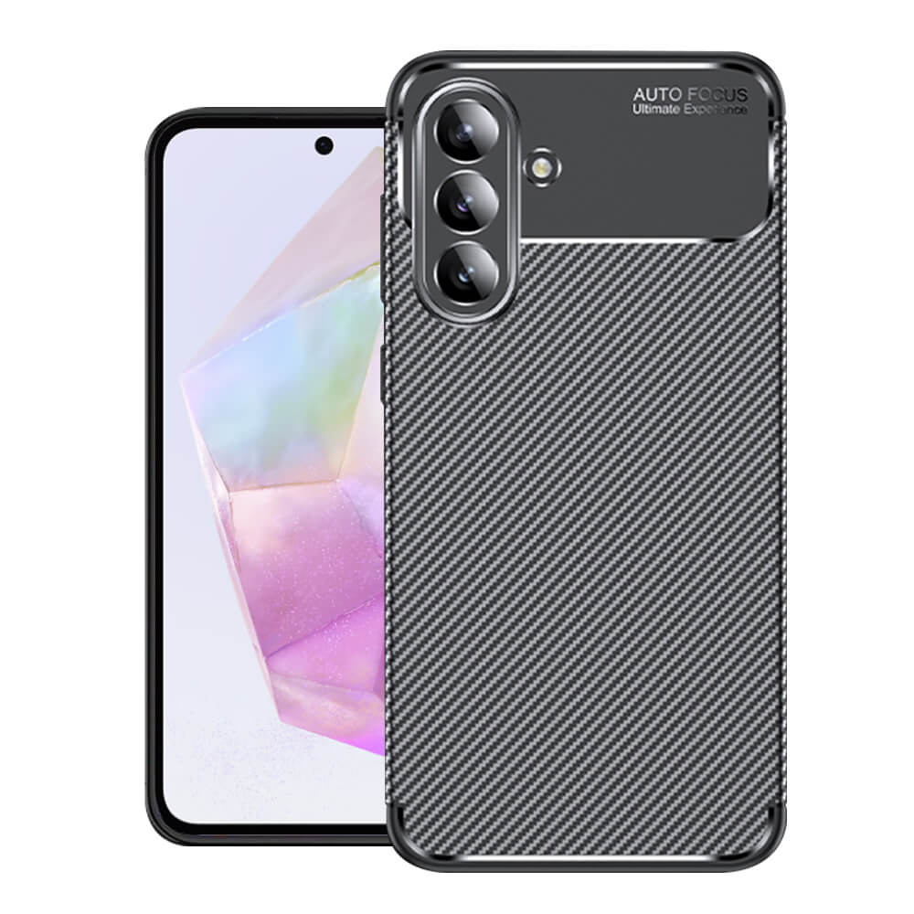 Techsuit Samsung Galaxy A36 5G - CarbonFiber - Θήκη Σιλικόνης - Black