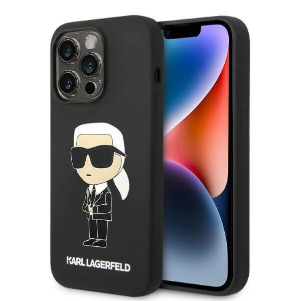 Karl Lagerfeld iPhone 14 Pro Max Silicone Iconic Θήκη Σιλικόνης με MagSafe - Black - KLHMP14XSNIKBCK