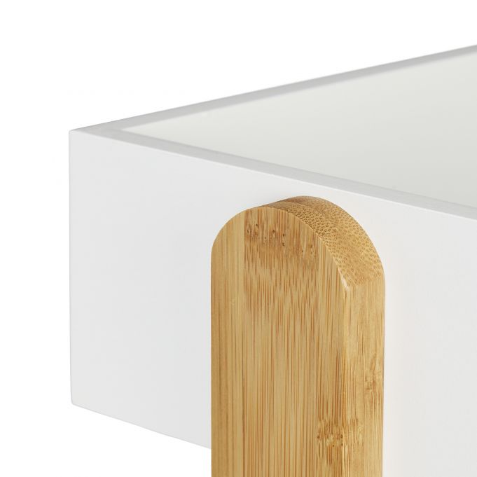 Relaxdays Διοργανωτής Γραφείου από Μπαμπού με 2 Διαμερίσματα - White / Natural - 4052025902117