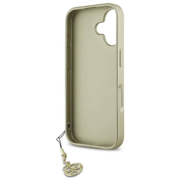 Guess iPhone 16 - 4G Charms Collection - Θήκη με Επένδυση Συνθετικού Δέρματος - Black - GUHCP16SGF4GGR