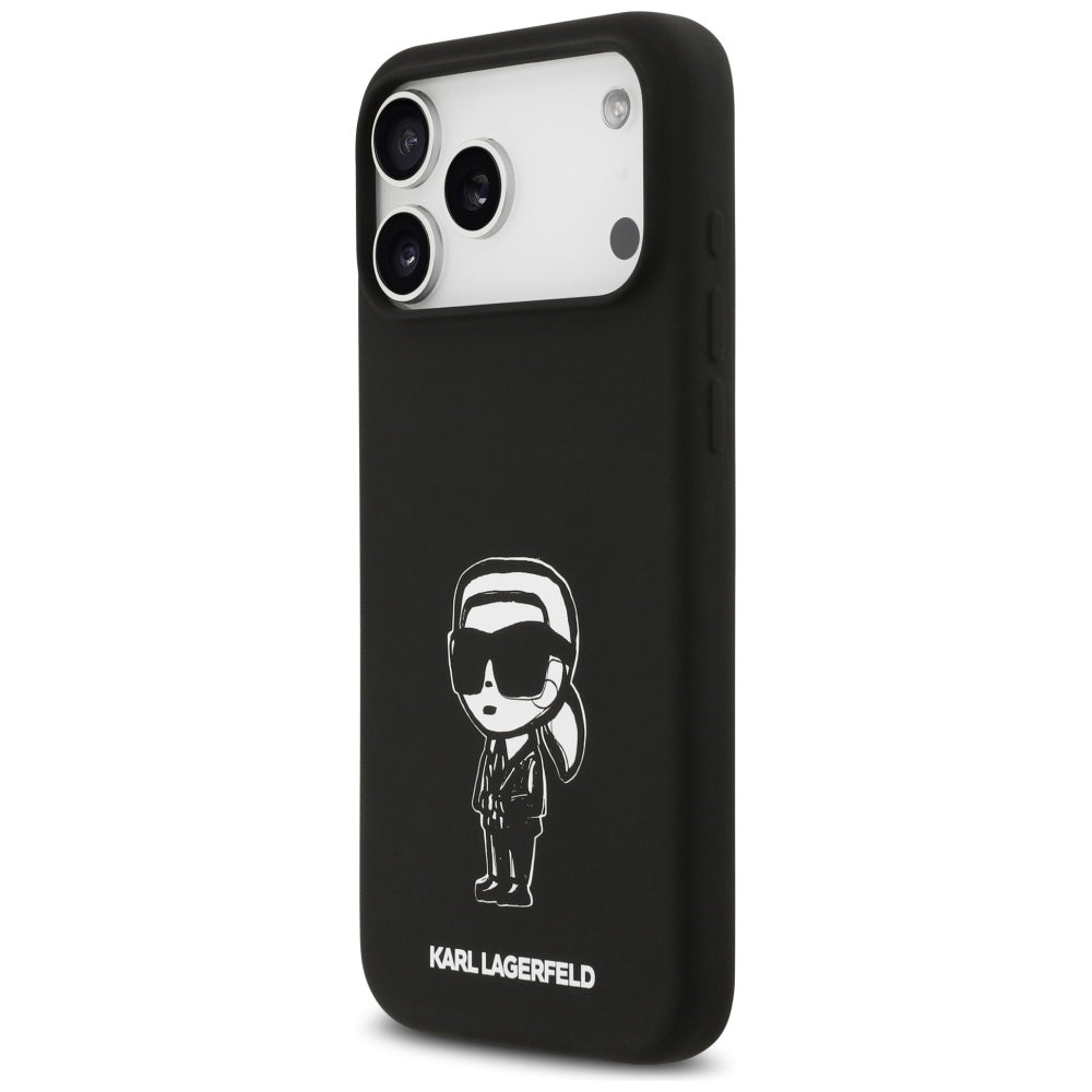 Karl Lagerfeld iPhone 17 Pro Max - Silicone Karl Sketch and Logo MagSafe - Σκληρή Θήκη με Πλαίσιο Σιλικόνης - Black - KLHMP17XSKIGROK