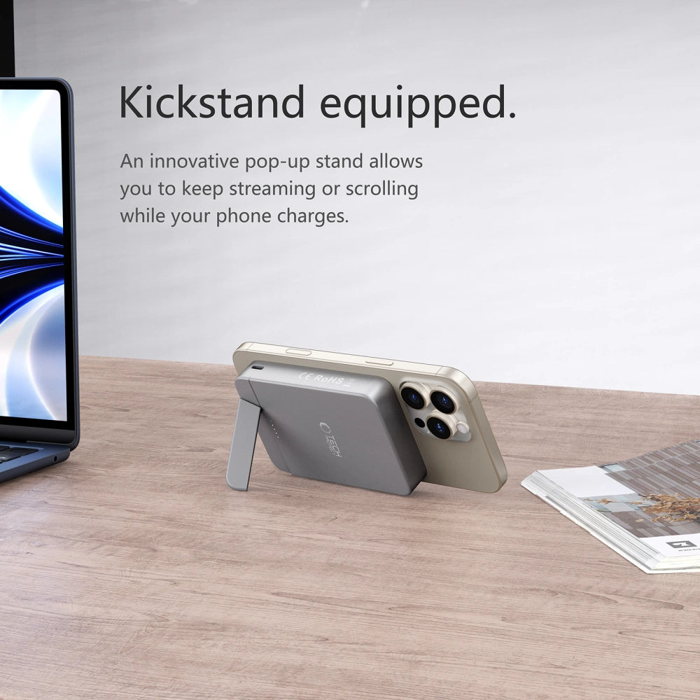 Tech-Protect PB15 Lifemag MagSafe Μαγνητικό PowerBank Κινητού 10000 mAh - Space Grey - likebrands.gr