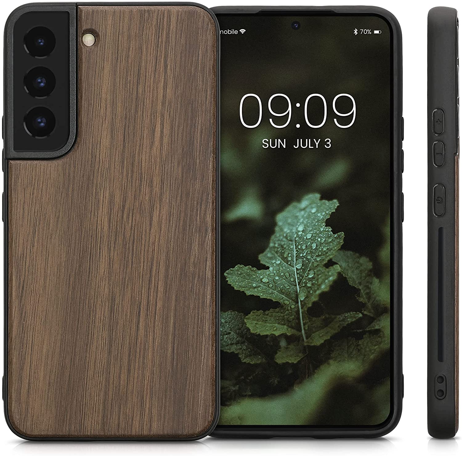 KW Samsung Galaxy S22 Θήκη από Φυσικό Ξύλο - Dark Brown - 57989.18