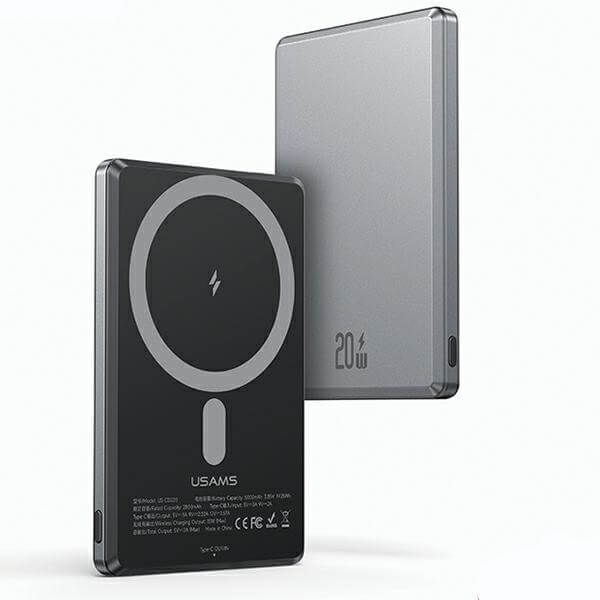 USAMS Inductive Ασύρματο PowerBank με MagSafe 5000mAh 20W - Dark Grey
