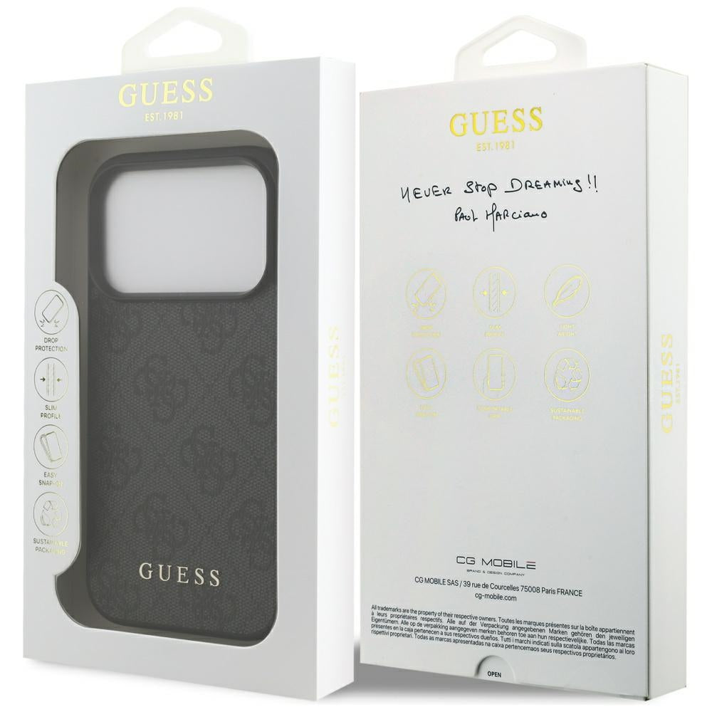 Guess iPhone 17 Pro - 4G Classic - Σκληρή Θήκη με Πλαίσιο Σιλικόνης και Επένδυση Συνθετικού Δέρματος - Black - GUHCP17LG4GFGR