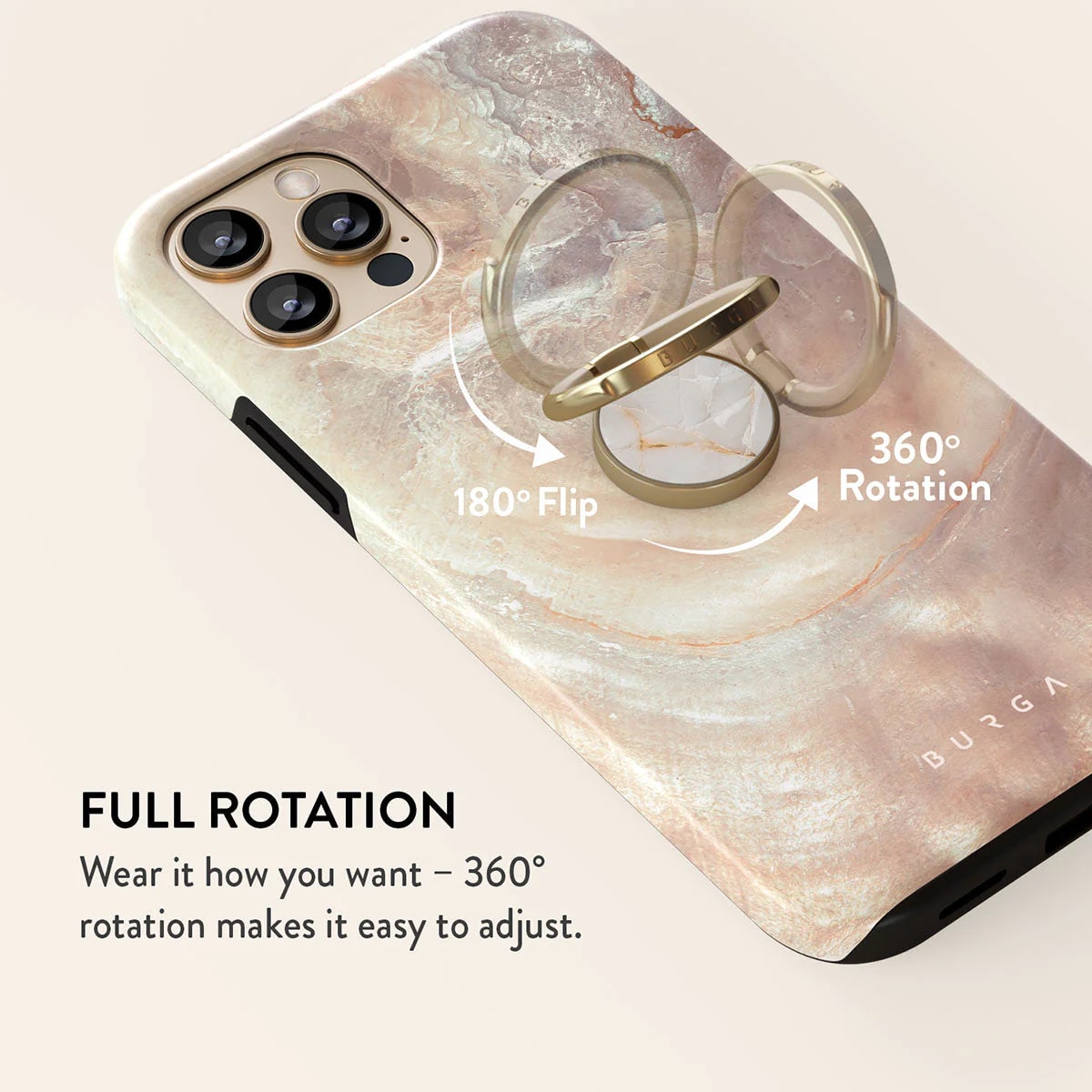 Burga Ring Holder - Δαχτυλίδι Συγκράτησης Κινητού - Βάση Στήριξης - Gold - Vanilla Sand