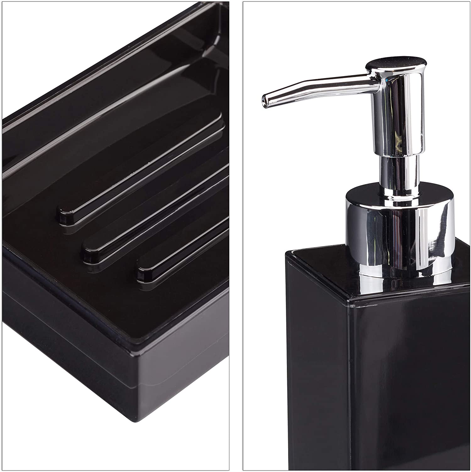 Relaxdays Σετ με 5 Θήκες Αποθήκευσης για Αξεσουάρ Μπάνιου - Black - 4052025952389