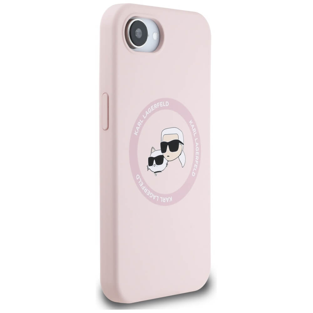 Karl Lagerfeld iPhone 16e - Silicone Karl and Choupette Heads - Θήκη Σιλικόνης με MagSafe - Pink - KLHMPSE4SKCHTCP