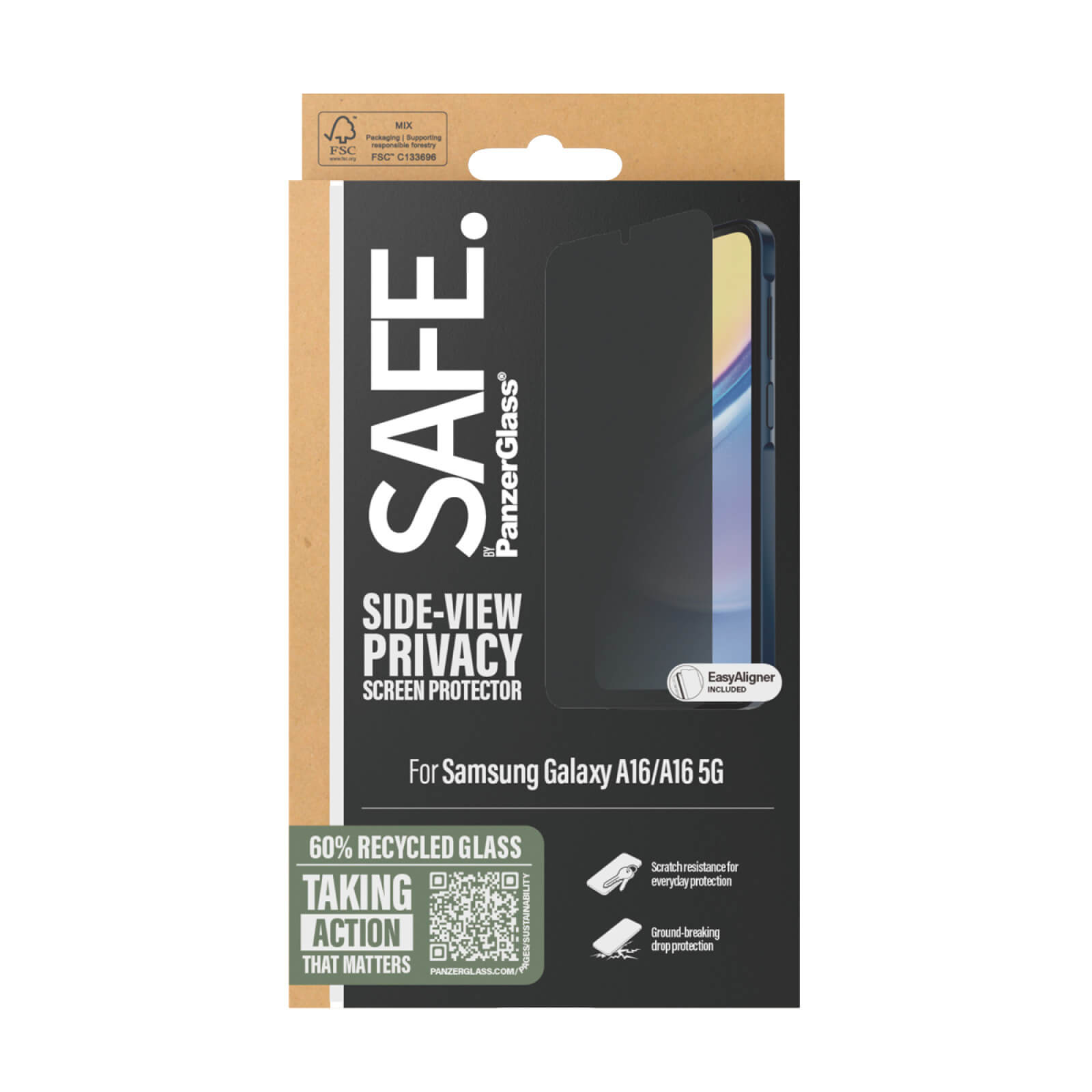 Safe by PanzerGlass Samsung Galaxy A16 4G / A16 5G Privacy Ultra-Wide Fit Full Screen Αντιχαρακτικό Γυαλί Οθόνης - Black