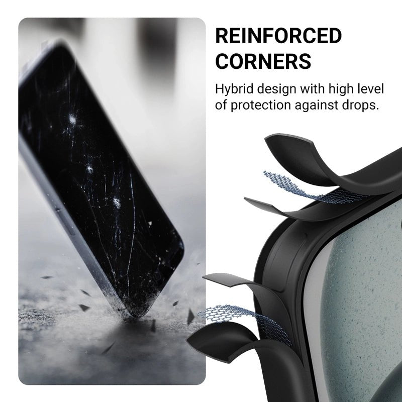 Crong iPhone 16 Hybrid Frost Mag - Σκληρή Θήκη με Πλαίσιο Σιλικόνης και MagSafe - Black