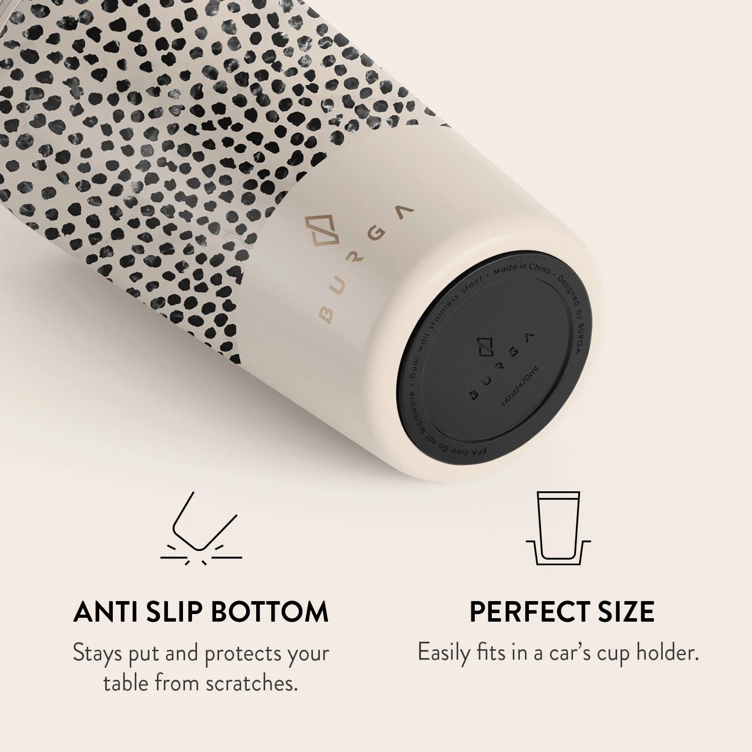 Burga COFFEE-CUP Κούπα Θερμός από Ανοξείδωτο Ατσάλι - 470ml - Almond Latte