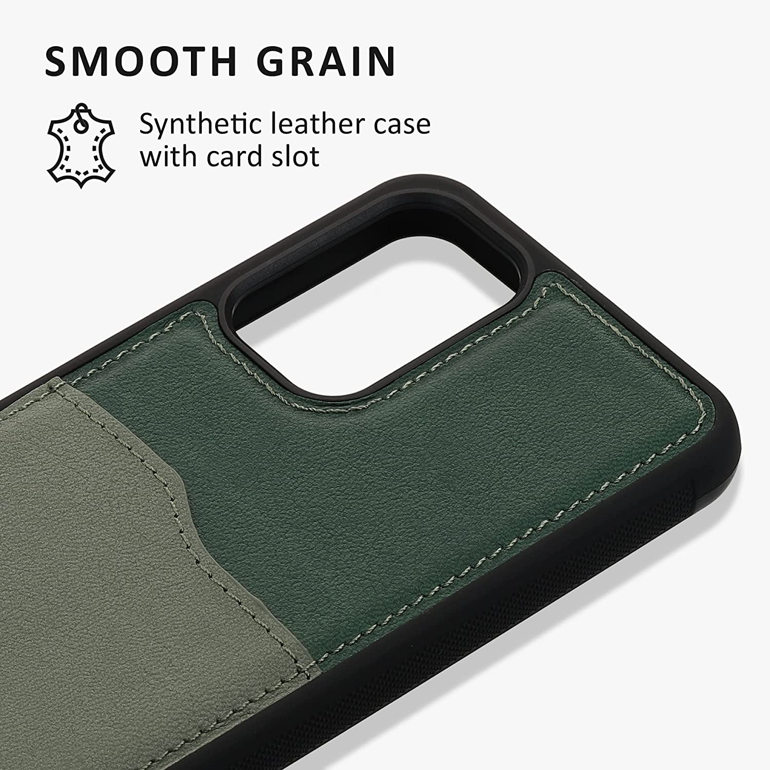 Kalibri Samsung Galaxy A13 4G Θήκη από Συνθετικό Δέρμα με Υποδοχή για Κάρτα - Dark Green / Light Green - 59491.80