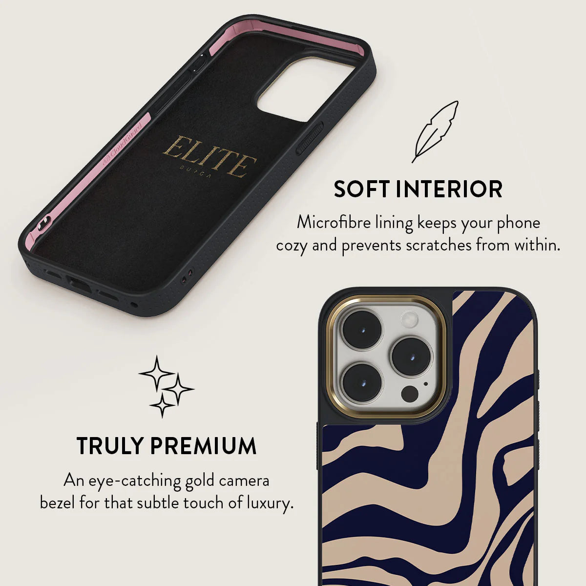 Burga iPhone 15 Pro Elite Σκληρή Θήκη - Gold - Vigilant