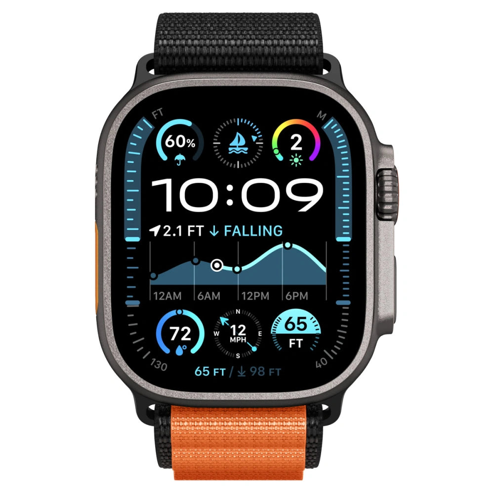 Spigen Λουράκι Apple Watch 8/9/10/11 - SE (1/2/3) - Ultra (1/2/3) – 44/45/46/49mm - WBF1 - Black / Orange