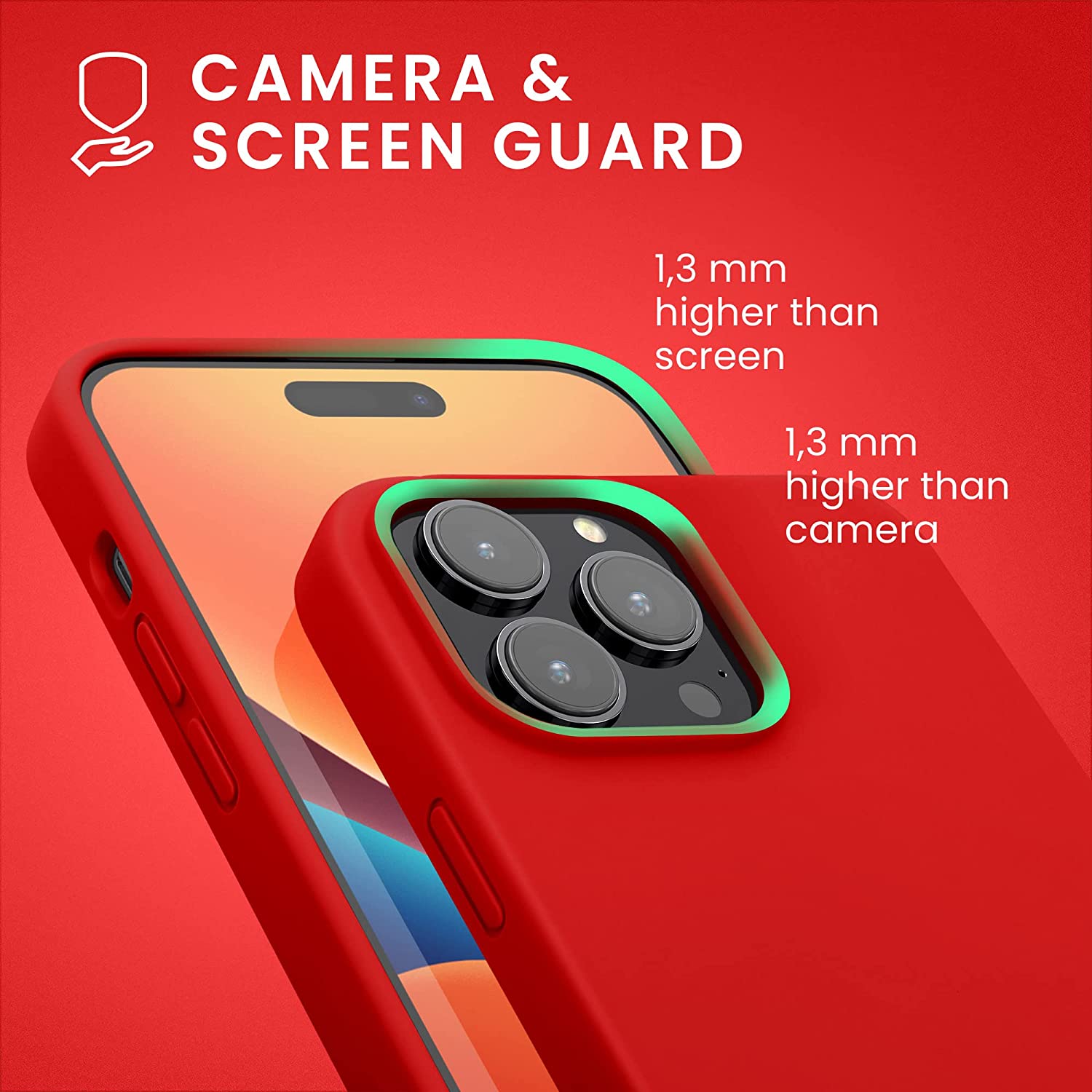 KW iPhone 14 Pro Max Θήκη Σιλικόνης Rubberized TPU - Red - 59074.09