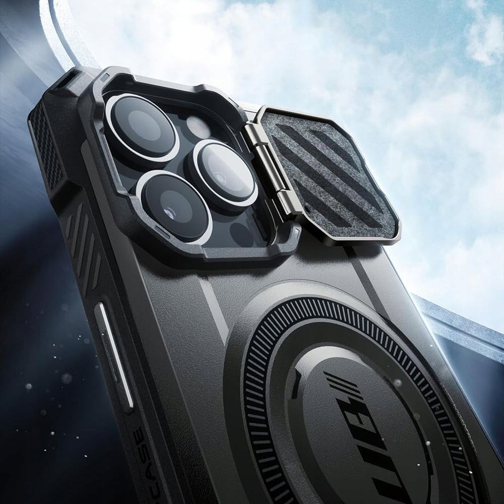 Supcase iPhone 15 Pro Max UB XT Mag Σκληρή Θήκη με Ανοιγόμενο Κάλυμμα Κάμερας / Stand και Magsafe - Black