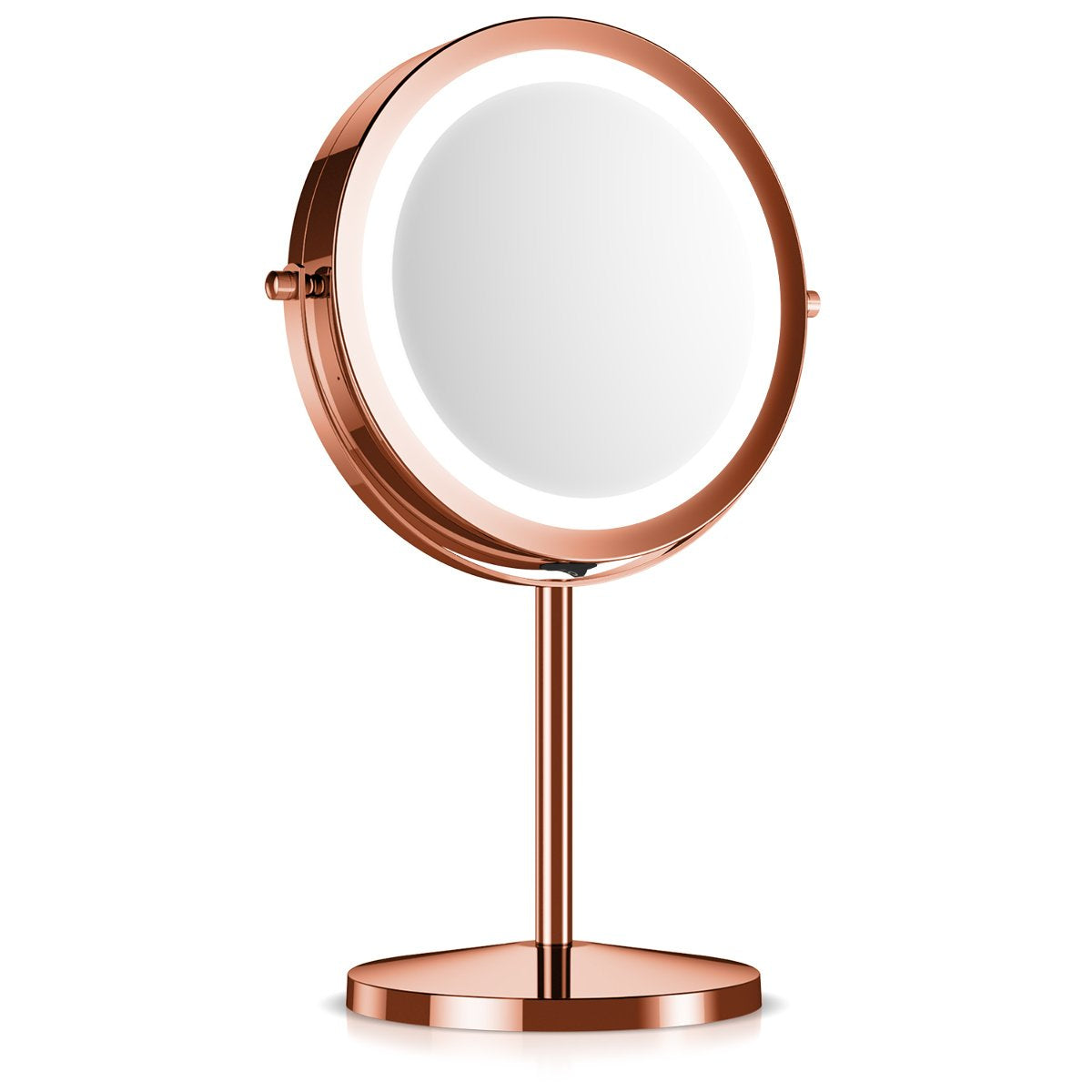 Navaris LED Illuminated Two-Sided Vanity Makeup Mirror - Περιστρεφόμενος Φωτιζόμενος Καθρέπτης LED - Copper - 43359
